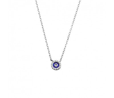 itutu Silver Round Evil Eye necklace
