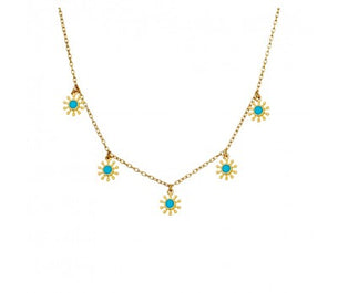 itutu Gold Flower Charm Necklace