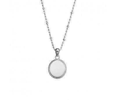 itutu Silver Oval Disc Necklace