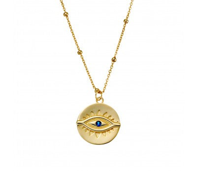 itutu Gold Evil Eye Necklace