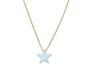 itutu Opalite Star Necklace - Gold/White