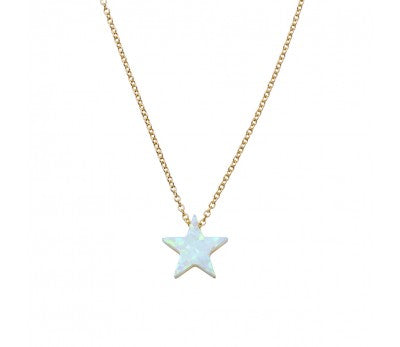 itutu Opalite Star Necklace - Gold/White