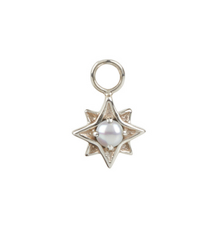 KYOTI STERLING SILVER NECKLACE CHARM || NORTH STAR || SILVER || PEARL