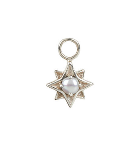 KYOTI STERLING SILVER NECKLACE CHARM || NORTH STAR || SILVER || PEARL