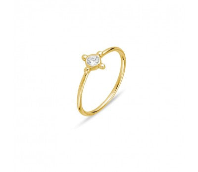 Gold Plated Sterling Silver Tiny CZ Ring
