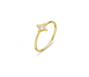 Gold Plated Sterling Silver Tiny CZ Ring